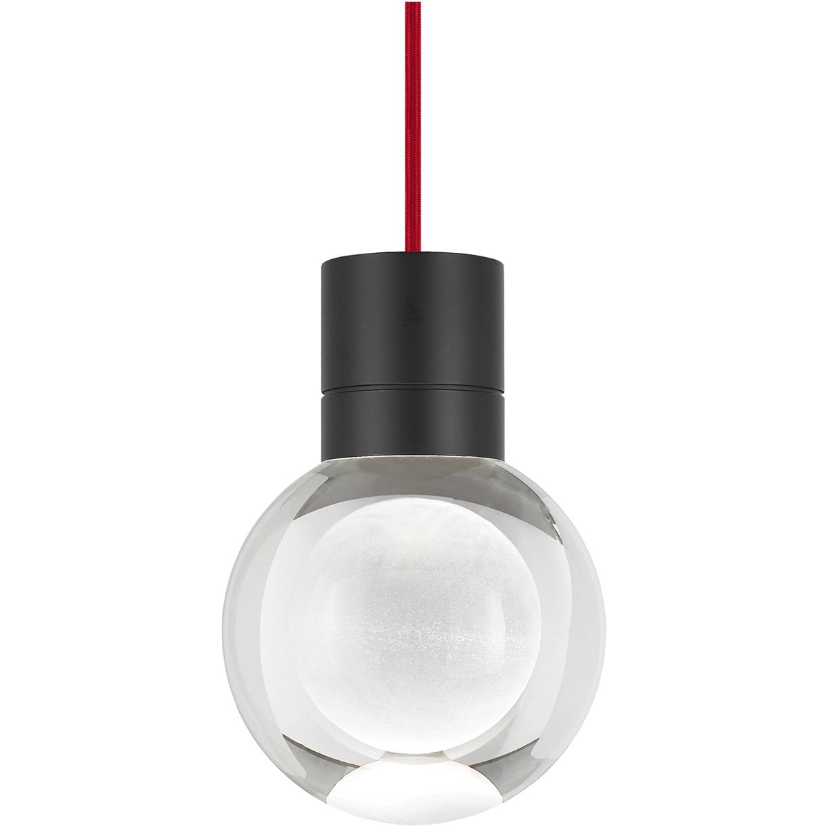 Visual Comfort Modern Collection 700TDMINAP1CRB-LED930 Sean Lavin Mina LED 5 inch Black Pendant Ceiling Light in Red Cord, LED 90 CRI 3000K, 1, Integr