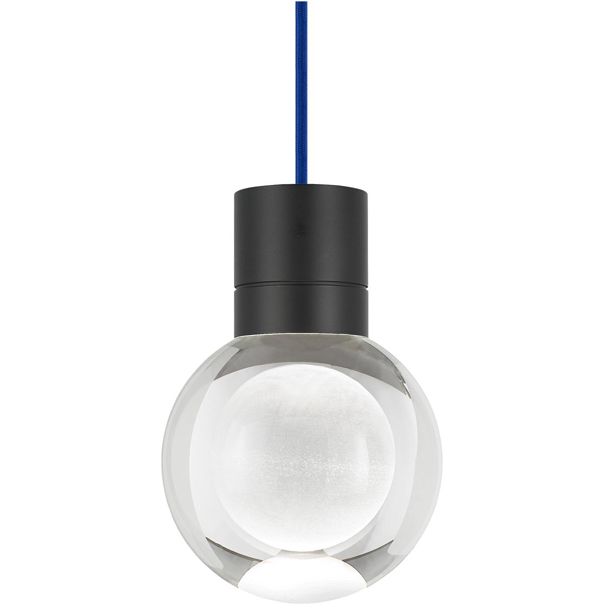 Visual Comfort Modern Collection 700TDMINAP1CUB-LEDWD Sean Lavin Mina LED 5 inch Black Pendant Ceiling Light in LED 90 CRI 2200K-3000K, Blue Cord, 1,