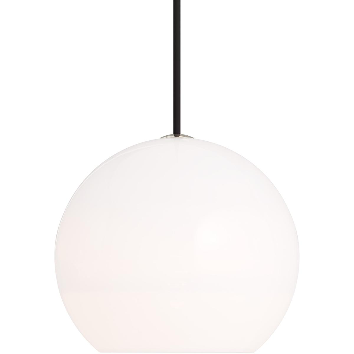 Visual Comfort Modern Collection 700TDSDNLPWS Sean Lavin Sedona 12.4 inch Satin Nickel Pendant Ceiling Light in Incandescent, White Glass