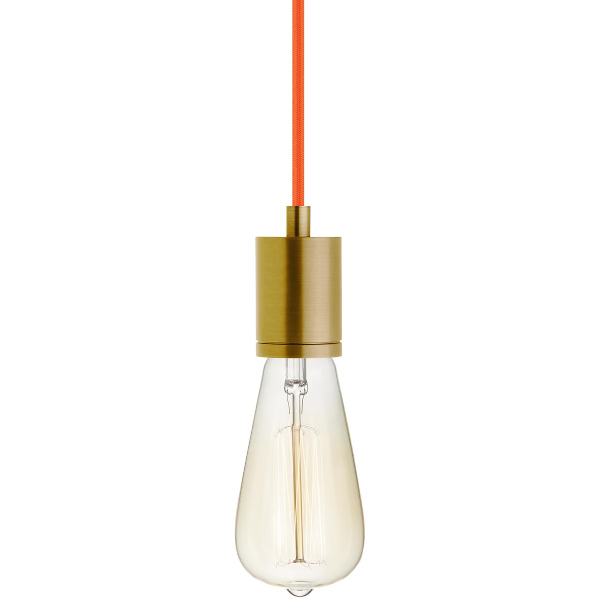 Visual Comfort Modern Collection 700TDSOCOPM16ONB SoCo 1 Light 1.7 inch Natural Brass Line-Voltage Pendant Ceiling Light in Orange Cord, 192 inch
