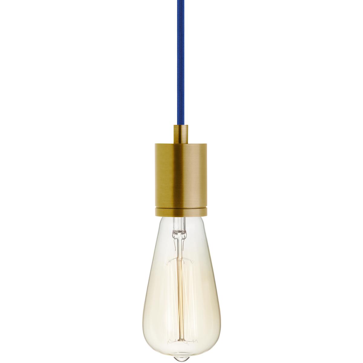 Visual Comfort Modern Collection 700TDSOCOPM16UNB SoCo 1 Light 1.7 inch Natural Brass Line-Voltage Pendant Ceiling Light in Blue Cord, 192 inch