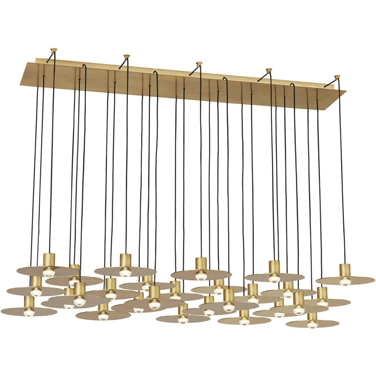 Visual Comfort Modern Collection 700TRSPEVS27TNB-LED930277 Sean Lavin Eaves LED Natural Brass Chandelier Ceiling Light, Integrated LED