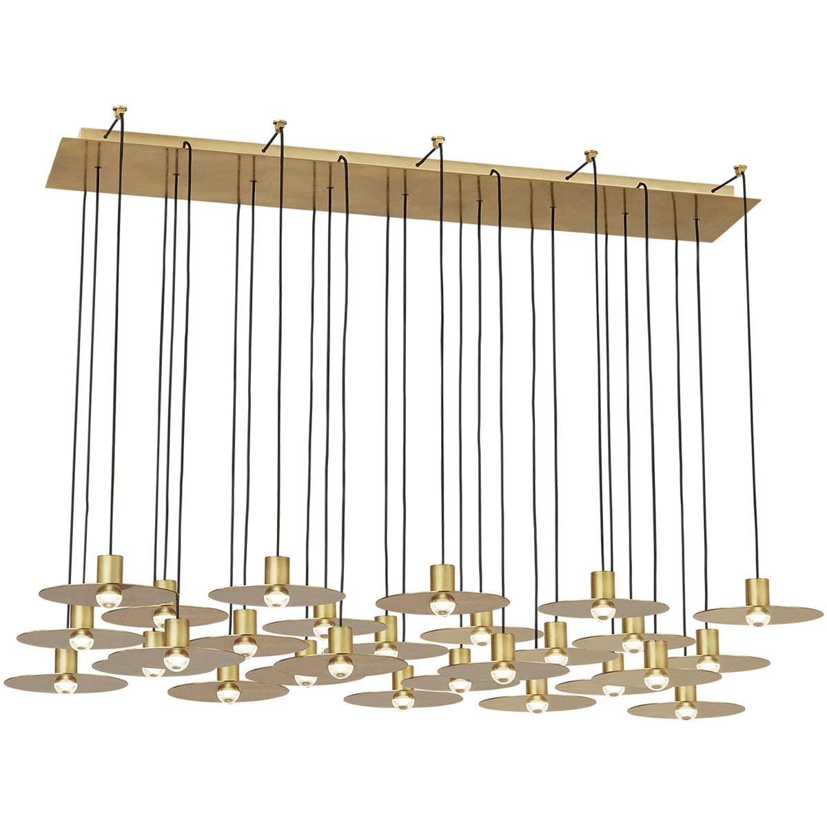 Visual Comfort Modern Collection 700TRSPEVS27TNB-LED930120 Sean Lavin Eaves LED Natural Brass Chandelier Ceiling Light, Integrated LED