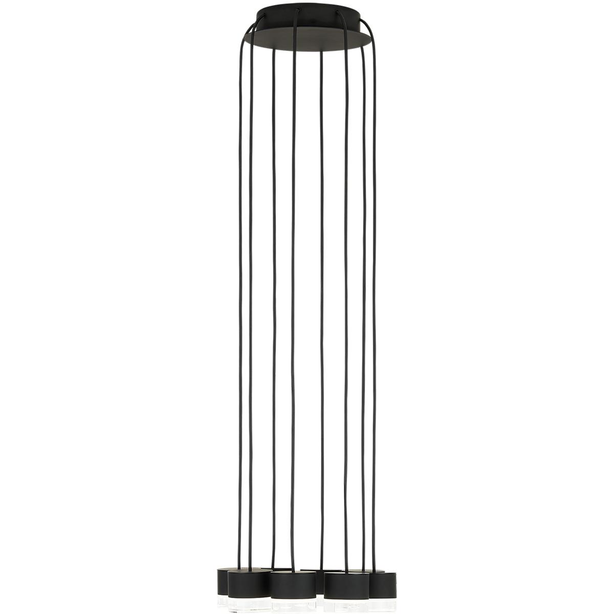 Visual Comfort Modern Collection 700TRSPGBL8RB-LED930 Sean Lavin Gable LED Nightshade Black Chandelier Ceiling Light, Integrated LED