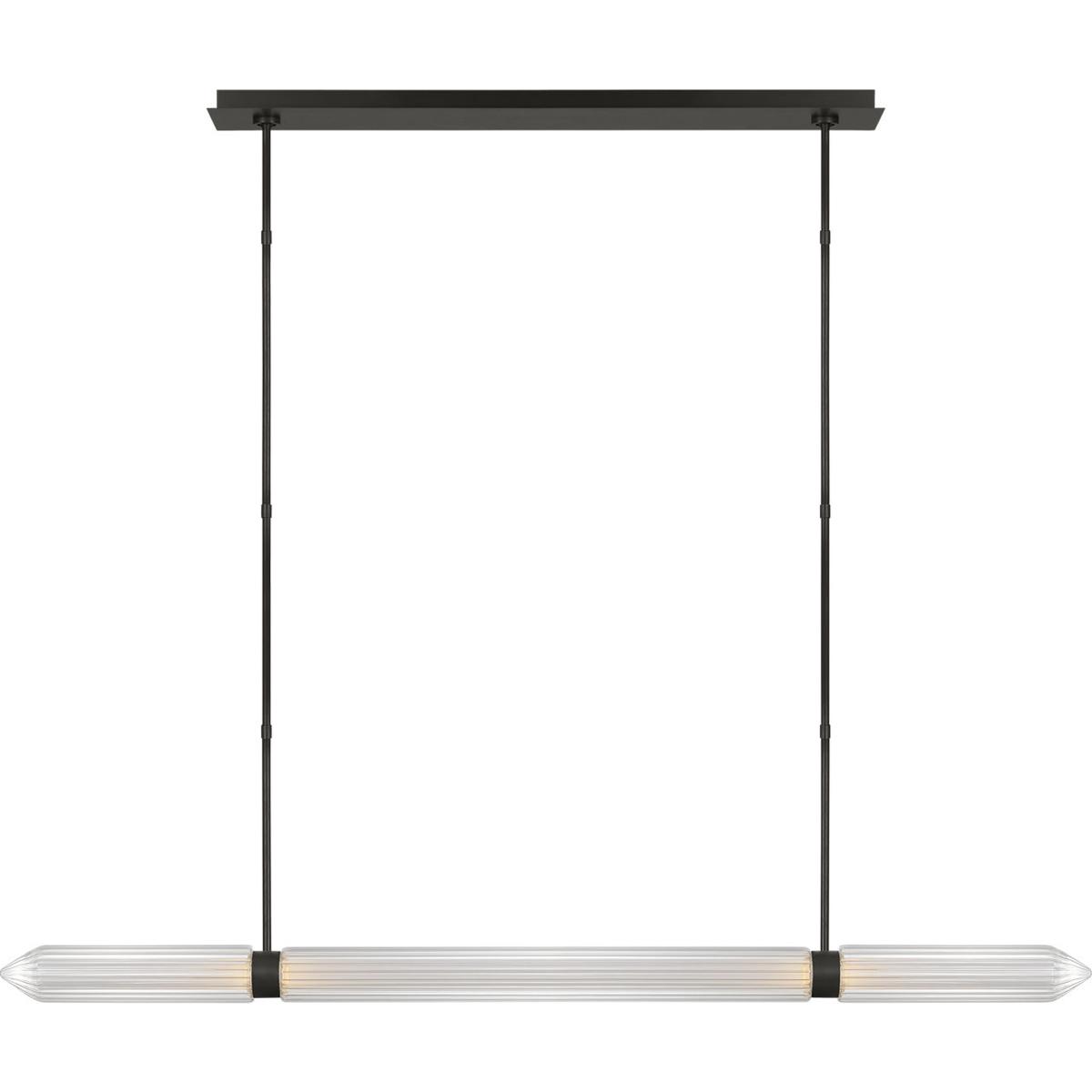 Visual Comfort Modern Collection AKLS28627PZ-277 Avroko Langston 1 Light 61 inch Plated Dark Bronze Linear Chandelier Ceiling Light in 277V