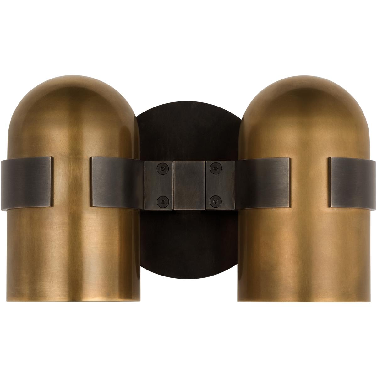 Visual Comfort Modern Collection AKWS33927BDZ/BWB Avroko Octavia 2 Light 4 inch Blackened Bronze/Bright Worn Brass ADA Wall Sconce Wall Light