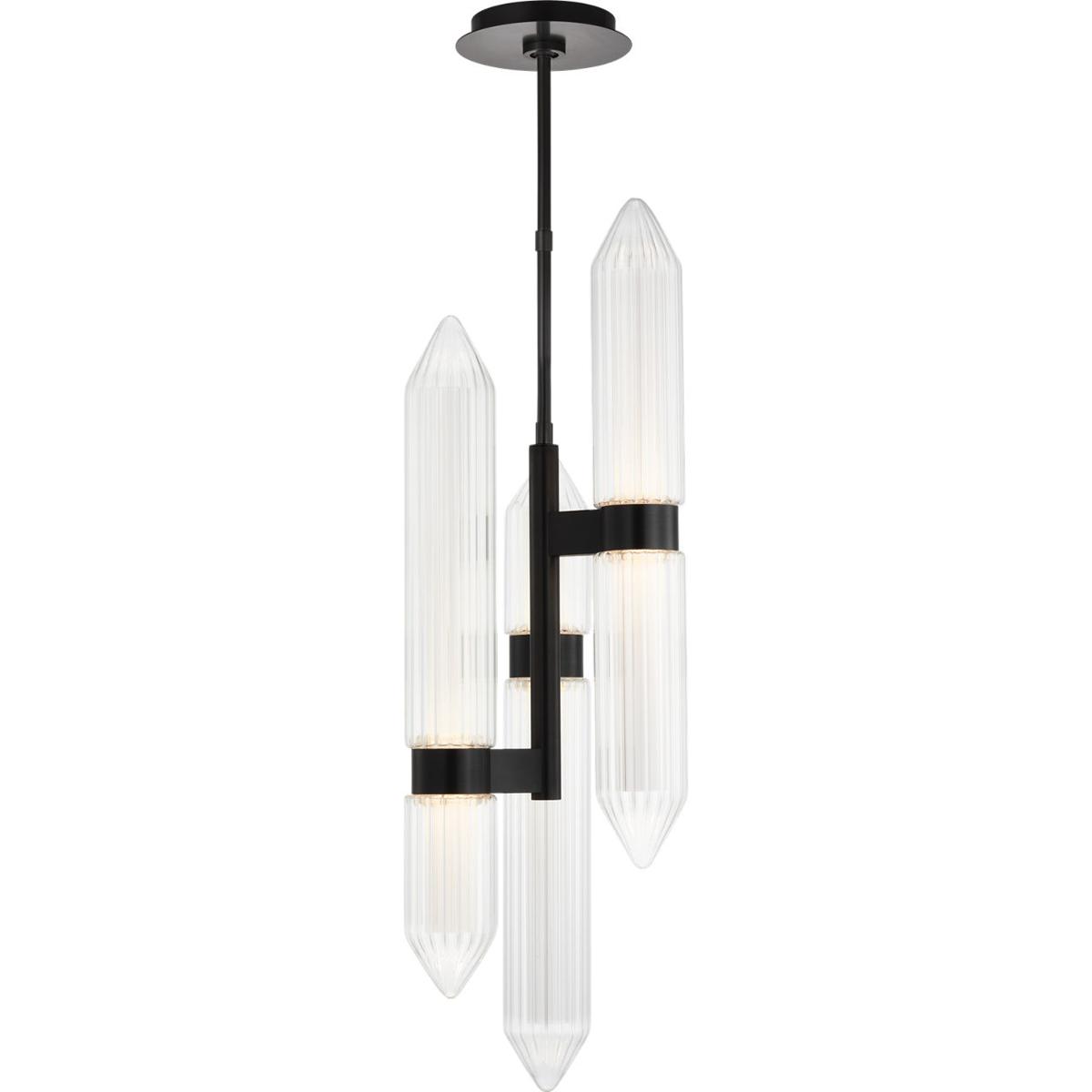 Visual Comfort Modern Collection 700TDLGSN10PZ-LED927 Avroko Langston LED Plated Dark Bronze Pendant Ceiling Light, Integrated LED