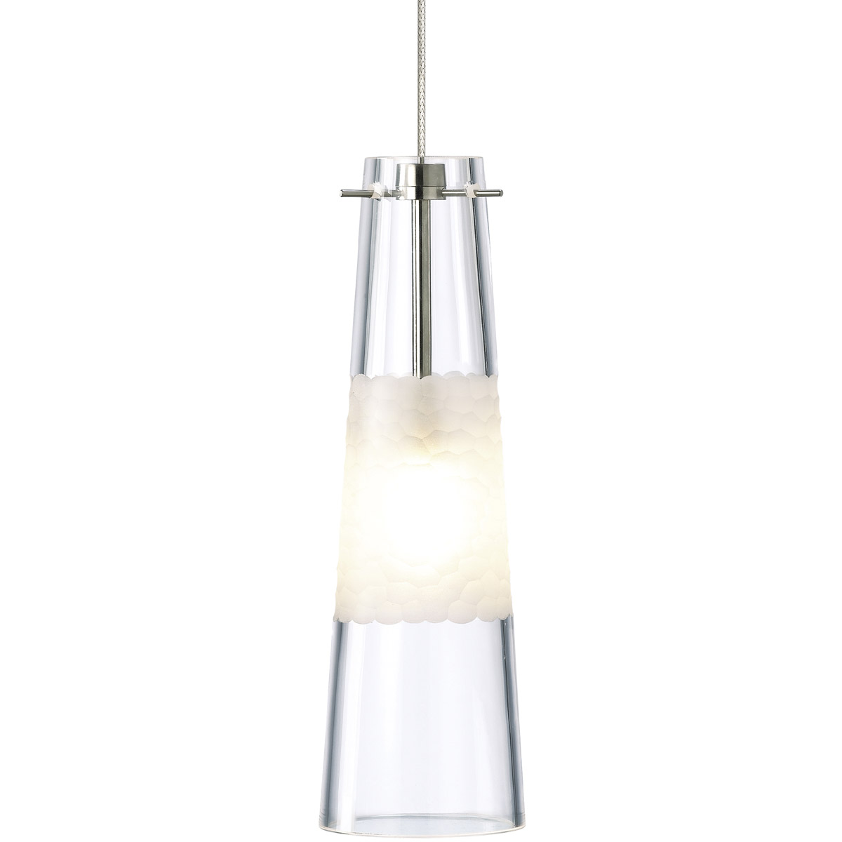 Visual Comfort Modern Collection 700FJBONCS-LEDS930 Sean Lavin Bonn 1 Light 12 Satin Nickel Low-Voltage Pendant Ceiling Light in FreeJack, LED 90 CRI 