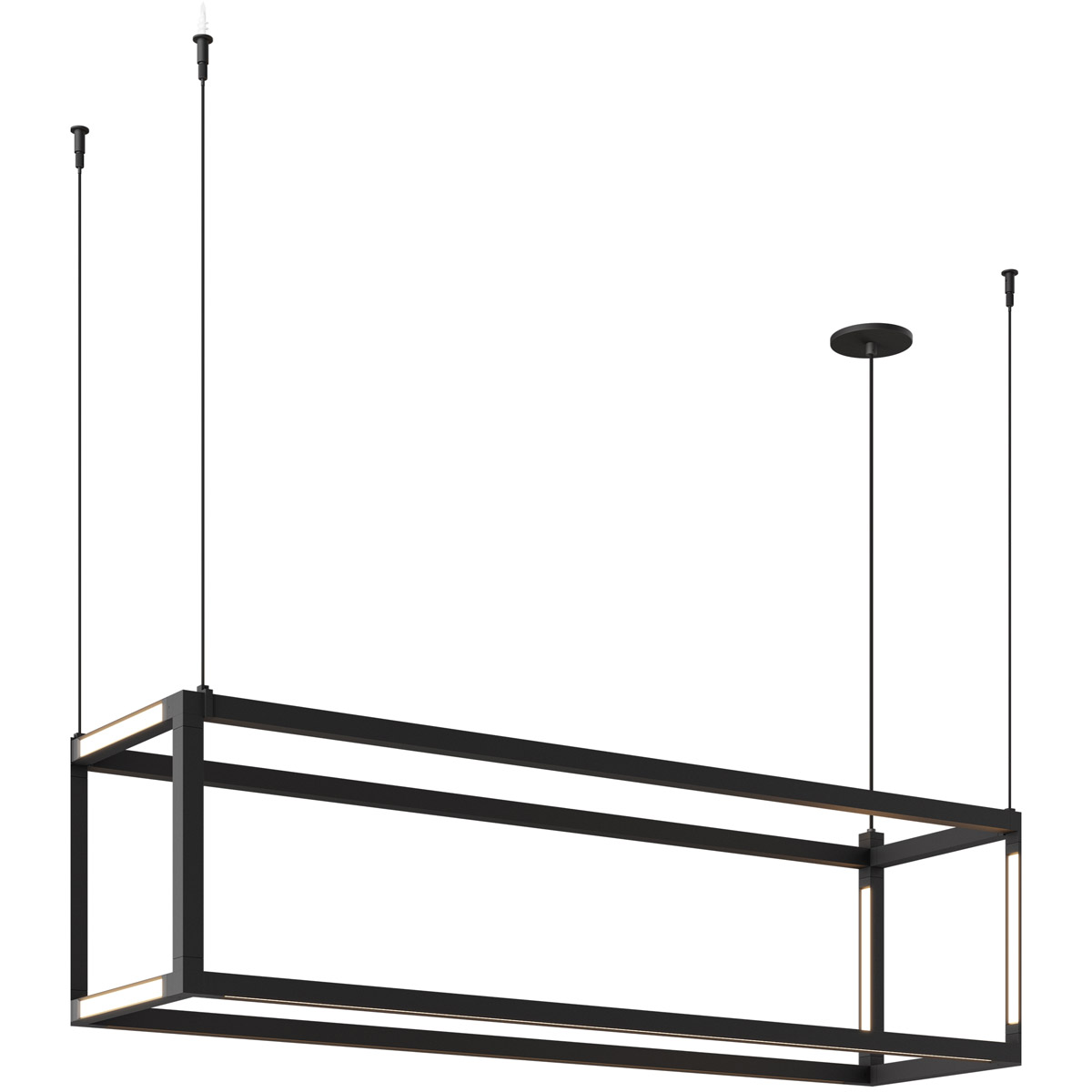 Visual Comfort Modern Collection 700BRXRL93048BS Brox LED 49 inch Nightshade Black Linear Suspension Light Ceiling Light in 24V Surface Canopy