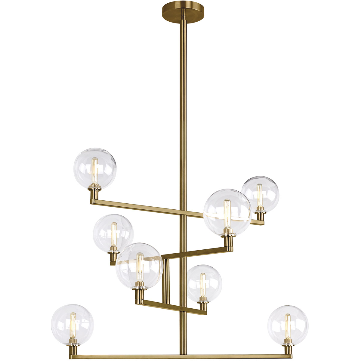 Visual Comfort Modern Collection 700GMBCR Sean Lavin Gambit 35.3 inch Aged Brass Chandelier Ceiling Light in Incandescent