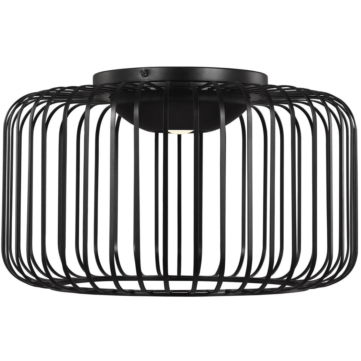 Visual Comfort Modern Collection 700FMKAI15BLED930 Sean Lavin Kai LED 15 inch Nightshade Black Flush Mount Ceiling Light Integrated LED