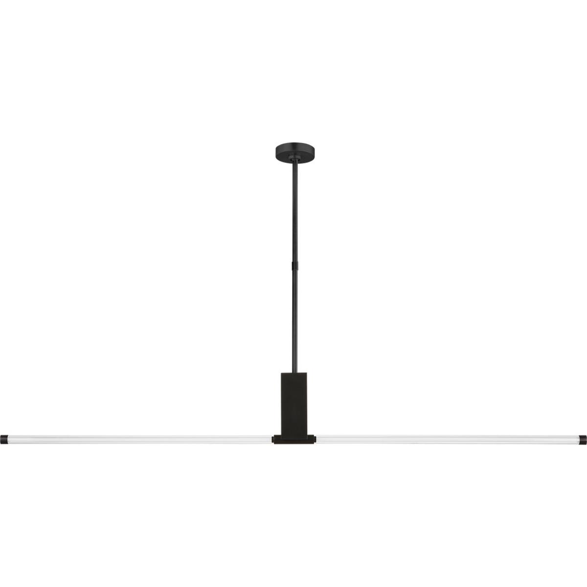 Visual Comfort Modern Collection 700LSPHB68BZ-LED927 Kelly Wearstler Phobos LED Dark Bronze Linear Suspension Ceiling Light, Integrated LED