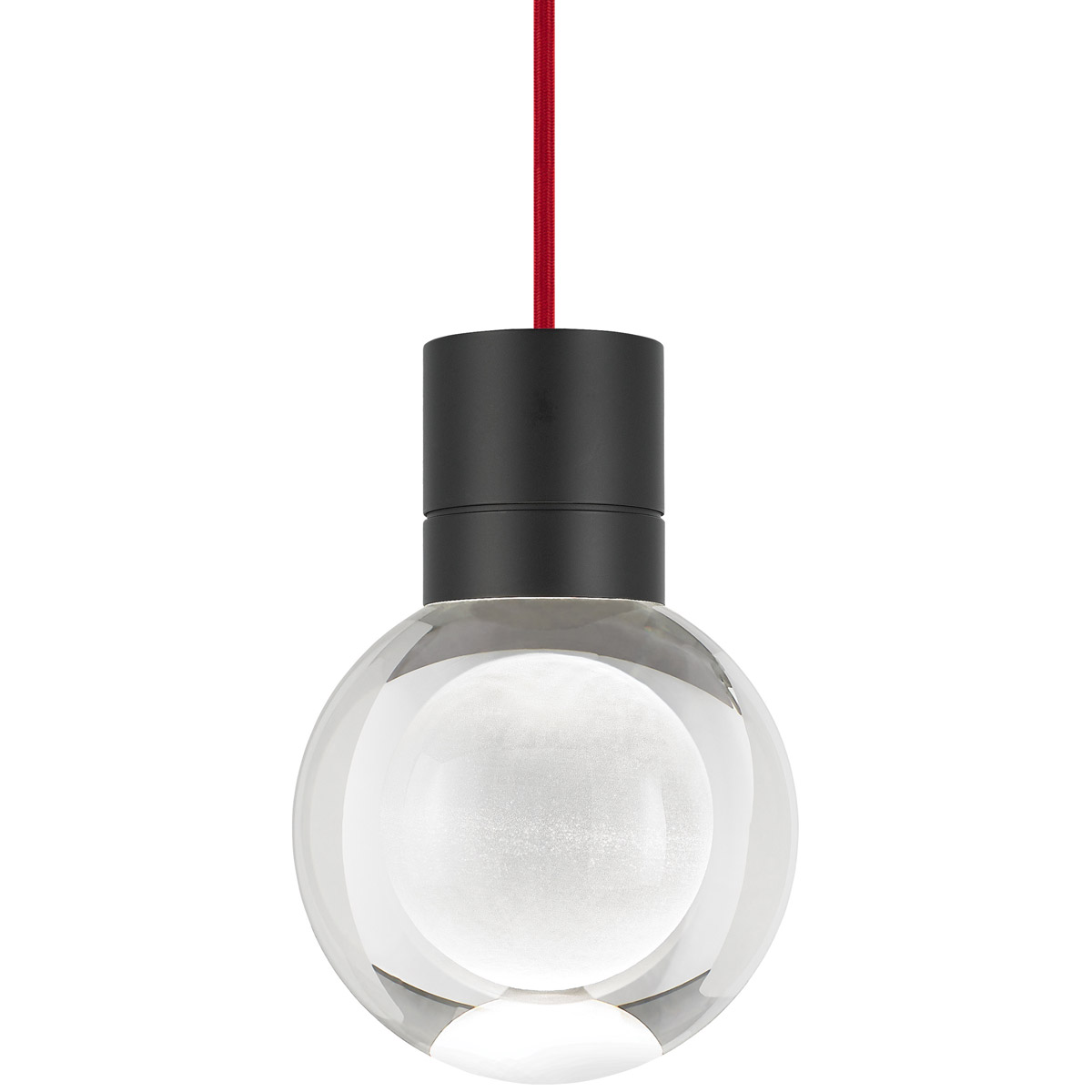 Visual Comfort Modern Collection 700TDMINAP11CRB-LEDWD Sean Lavin Mina LED 5 inch Black Pendant Ceiling Light in 11, Red Cord, LED 90 CRI 2200K-3000K,