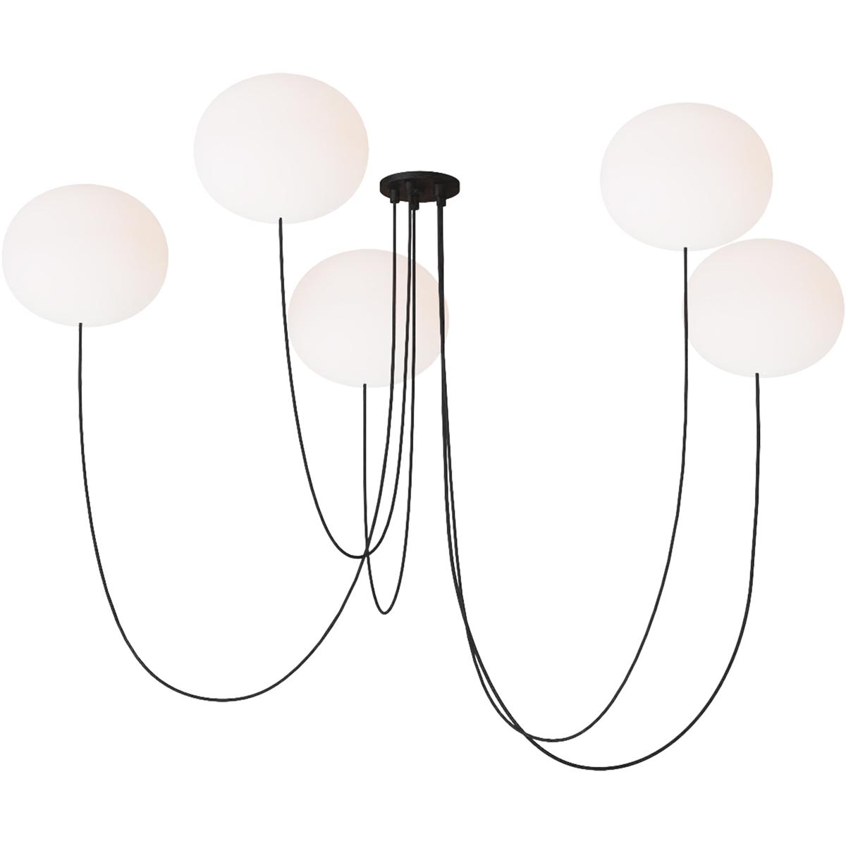 Visual Comfort Modern Collection PBCH36827OPB Peter Bristol Helium 5 Light 32.1 inch Matte Black Chandelier Ceiling Light