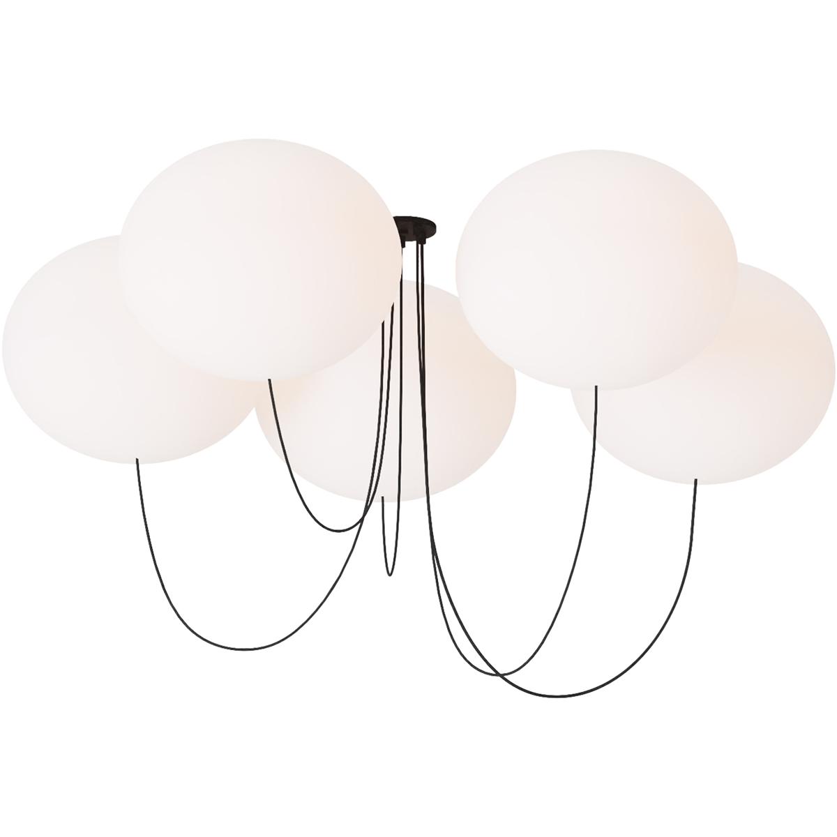 Visual Comfort Modern Collection PBCH37227OPB Peter Bristol Helium 5 Light 53.1 inch Matte Black Chandelier Ceiling Light