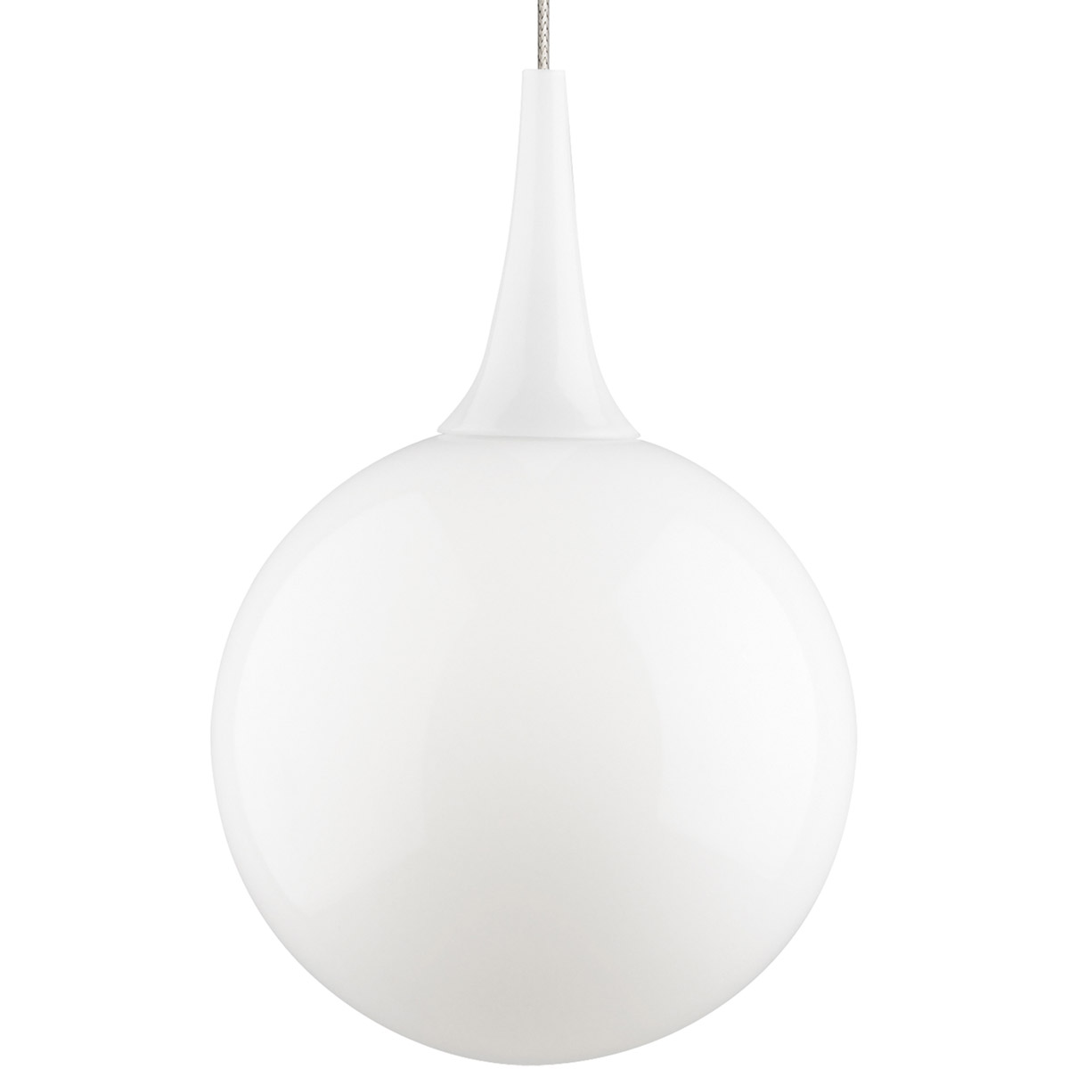 Visual Comfort Modern Collection 700MPPELWS Pele 1 Light 120 Satin Nickel Low-Voltage Pendant Ceiling Light in Halogen, Monopoint
