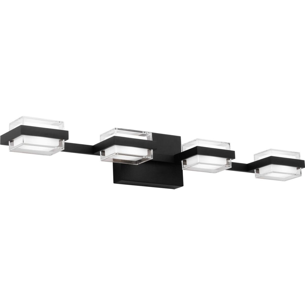 Visual Comfort Modern Collection 700BCKMD4B-LED930-277 Sean Lavin Kamden LED 31.4 inch Nightshade Black Bath Vanity Wall Light in LED 90 CRI 3000K 277