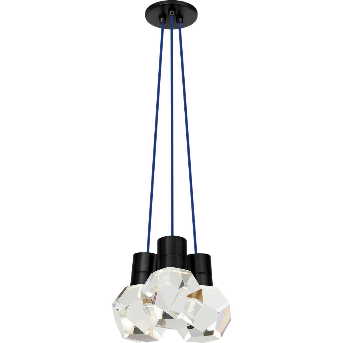 Visual Comfort Modern Collection 700TDKIRAP3UB-LEDWD Sean Lavin Kira LED Black Pendant Ceiling Light in LED 90 CRI 2200K-3000K, Blue Cord, Integrated