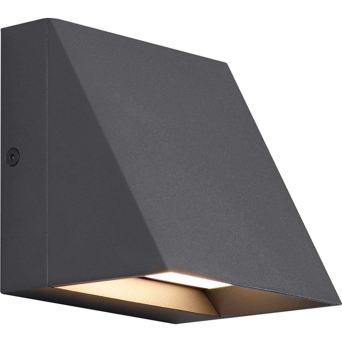 Visual Comfort Modern Collection 700WSPITSH-LED830-277 Sean Lavin Pitch LED 5 inch Charcoal Outdoor Wall Light in LED 80 CRI 3000K 277V, Integrated LE