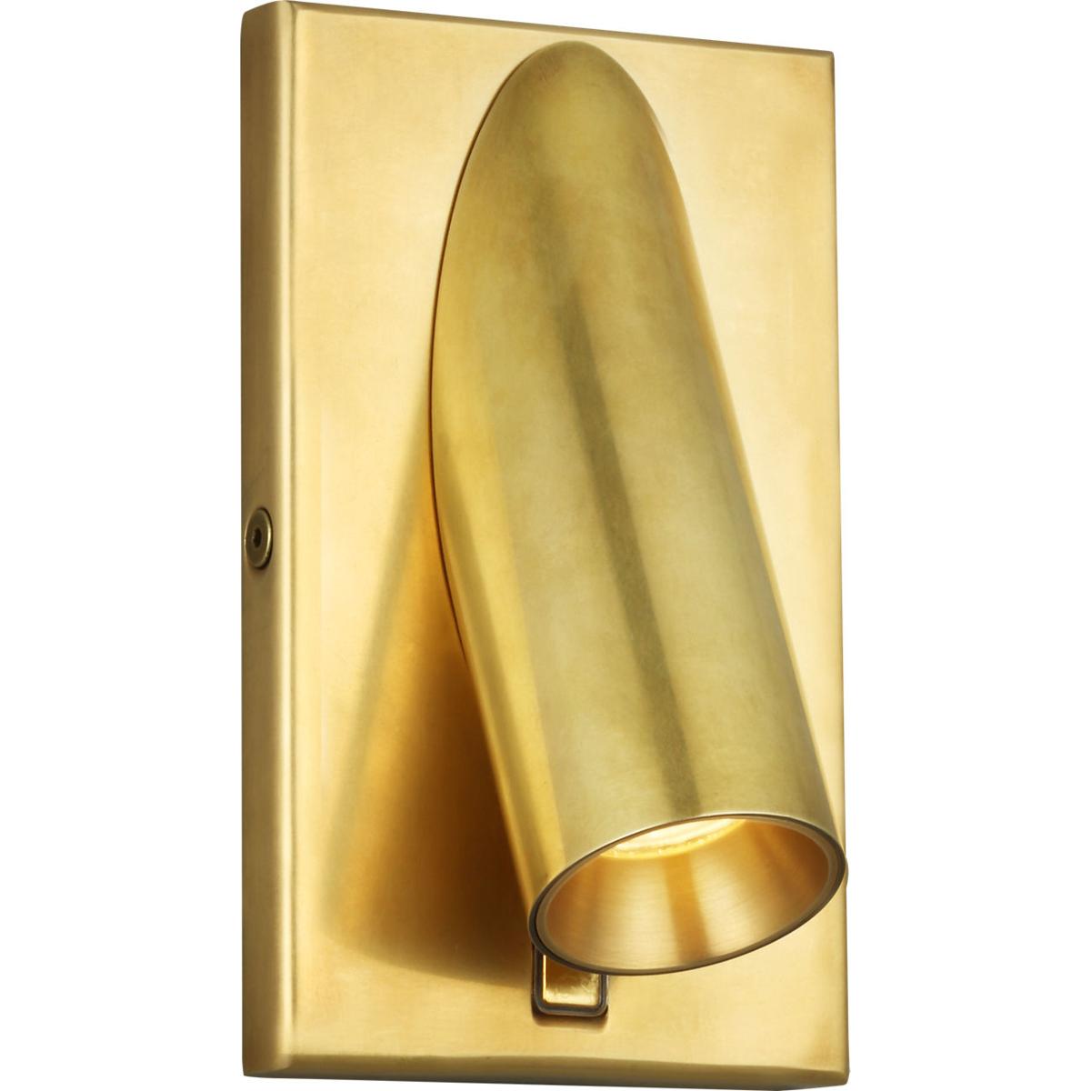 Visual Comfort Modern Collection 700WSPNT5NB-LED930 Sean Lavin Ponte LED Natural Brass ADA Wall Sconce Wall Light, Integrated LED