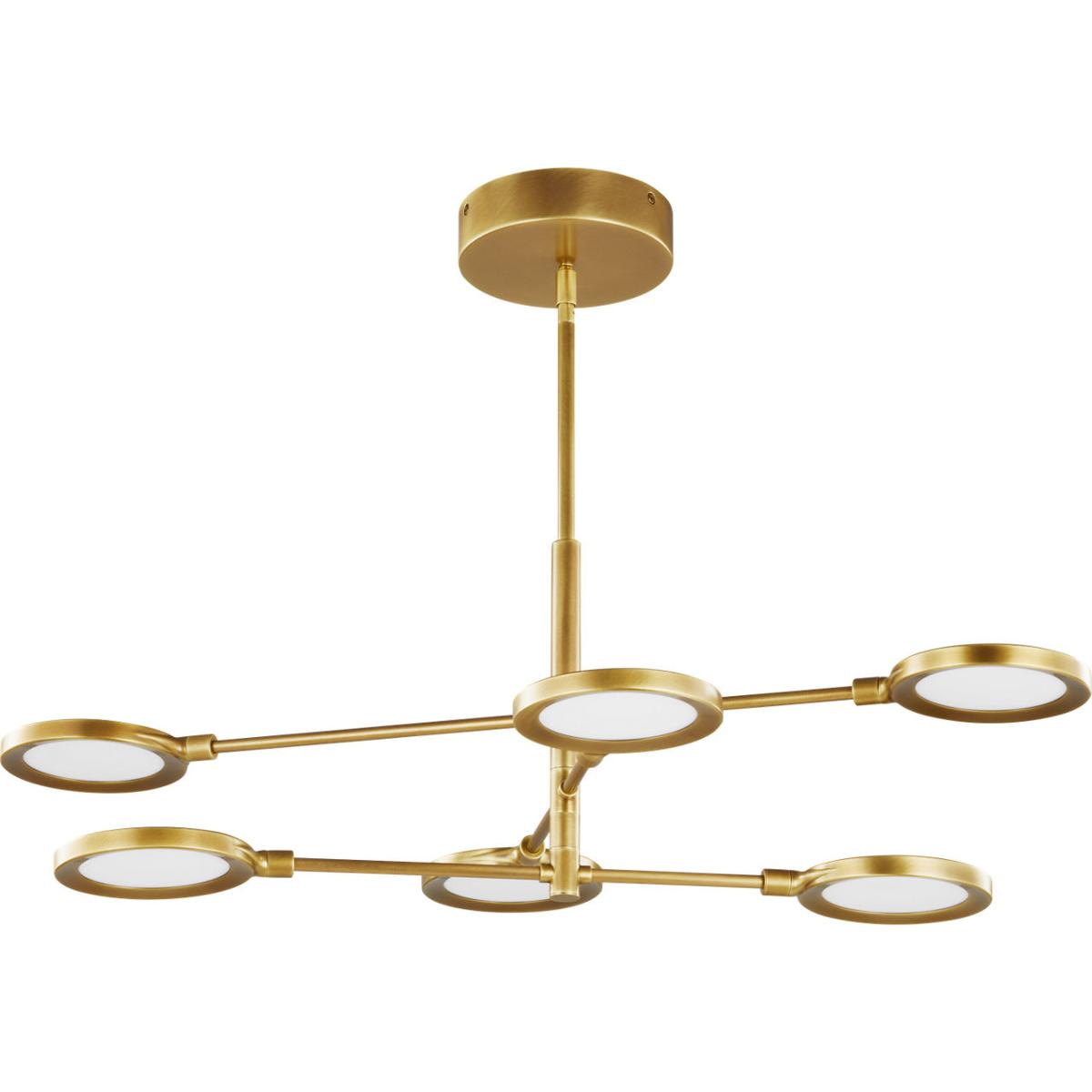 Visual Comfort Modern Collection 700SPCTBR-LED930 Spectica LED Plated Brass Chandelier Ceiling Light, Integrated LED