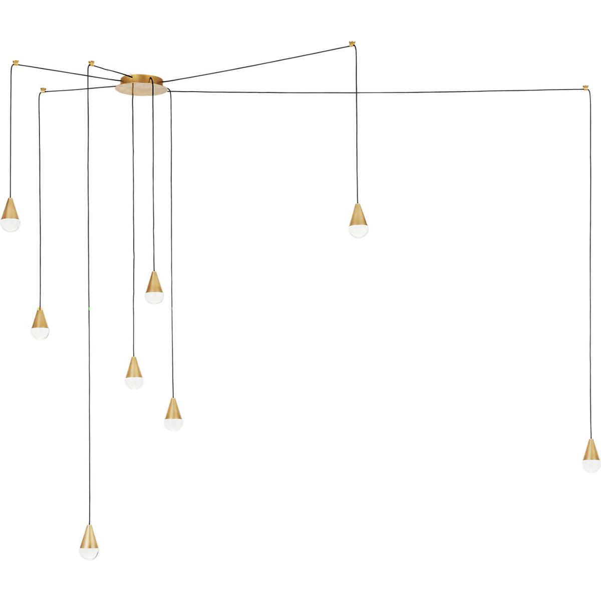 Visual Comfort Modern Collection 700TRSPCPA27TNB-LED930277 Sean Lavin Cupola LED Natural Brass Chandelier Ceiling Light, Integrated LED