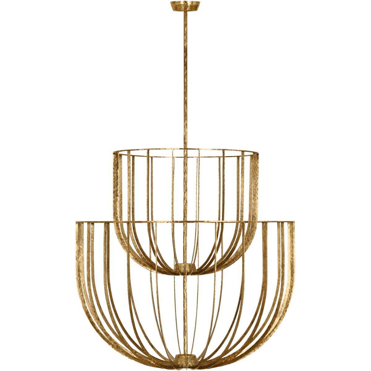 Visual Comfort Modern Collection SLCH33027PAB Sean Lavin Sanchi 3 Light 36 inch Polished Antique Brass Chandelier Ceiling Light