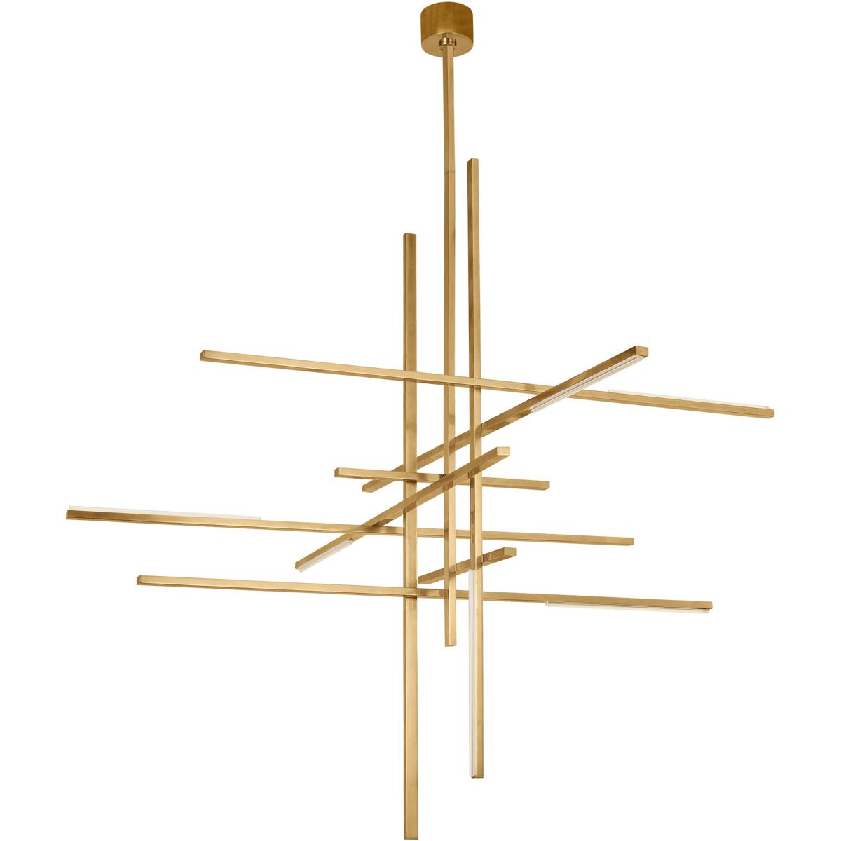 Visual Comfort Modern Collection SLCH40427NB Sean Lavin Cityscape 7 Light 56.9 inch Natural Brass Chandelier Ceiling Light
