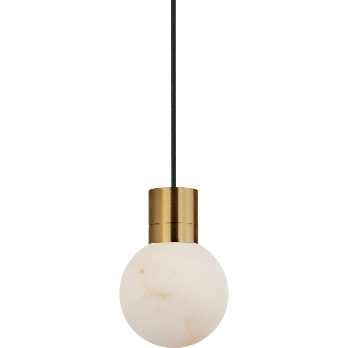 Visual Comfort Modern Collection SLPD541WDBHAB Sean Lavin Mina 1 Light 5 inch Hand Rubbed Antique Brass Line-Voltage Pendant Ceiling Light in Black Co