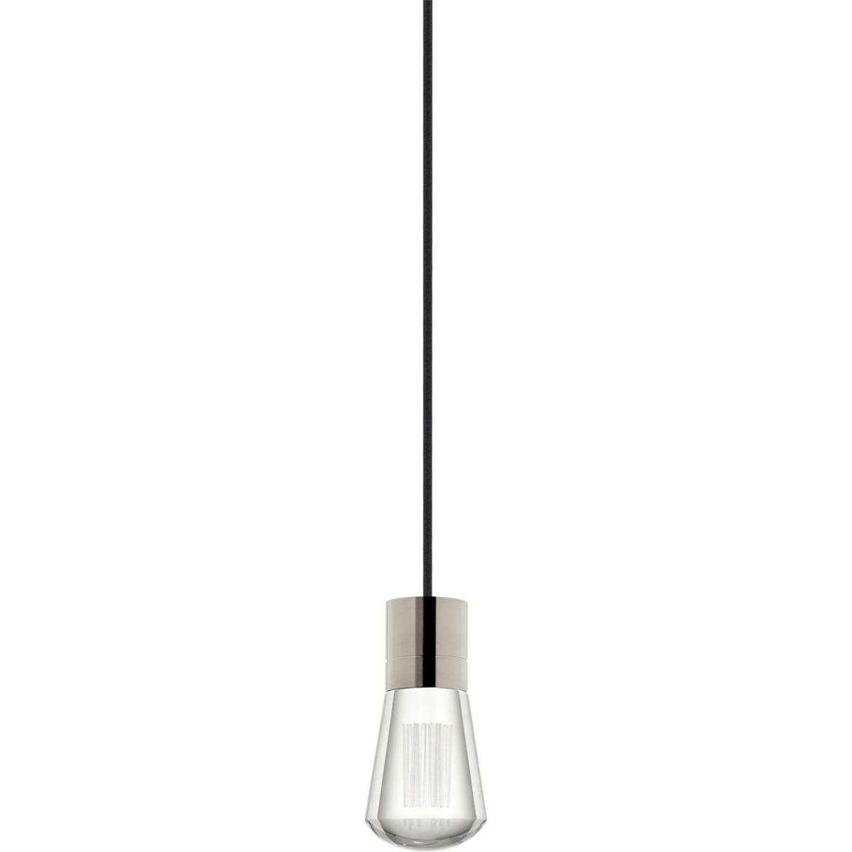 Visual Comfort Modern Collection 700TDALVPMCBS-LED930 Sean Lavin Alva LED 3.6 inch Satin Nickel Pendant Ceiling Light in LED 90 CRI 3000K, Black Cord,