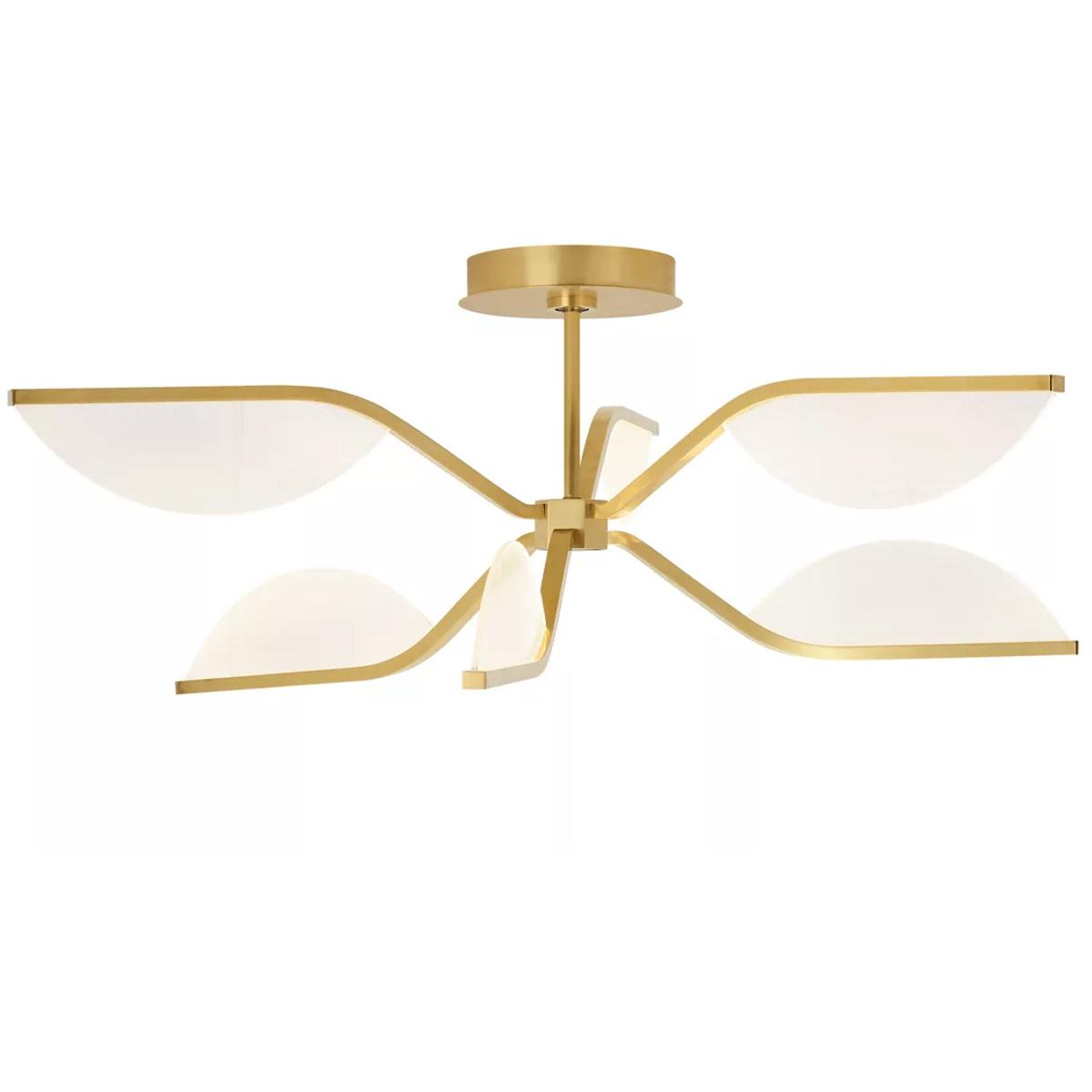 Visual Comfort Modern Collection 700BLT30NB-LED930 Sean Lavin Belterra LED 29.9 inch Natural Brass Flushmount/Chandelier Ceiling Light, Integrated LED