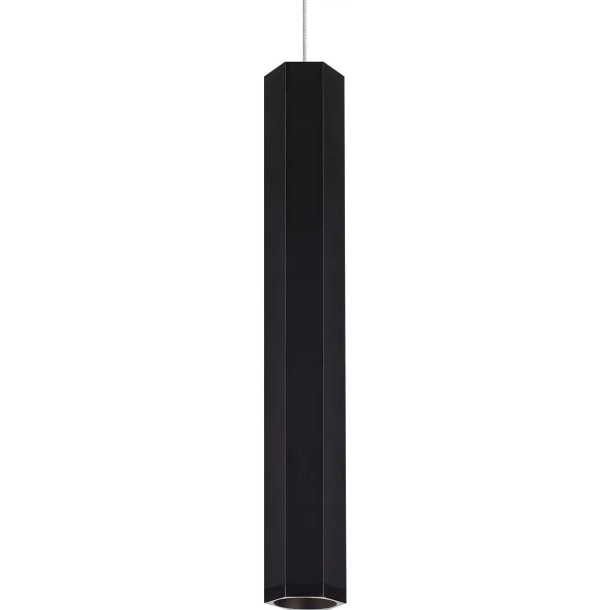 Visual Comfort Modern Collection 700FJBLKLBS Sean Lavin Blok 1 Light 12 Matte Black/Satin Nickel Low-Voltage Pendant Ceiling Light in Incandescent, Fr