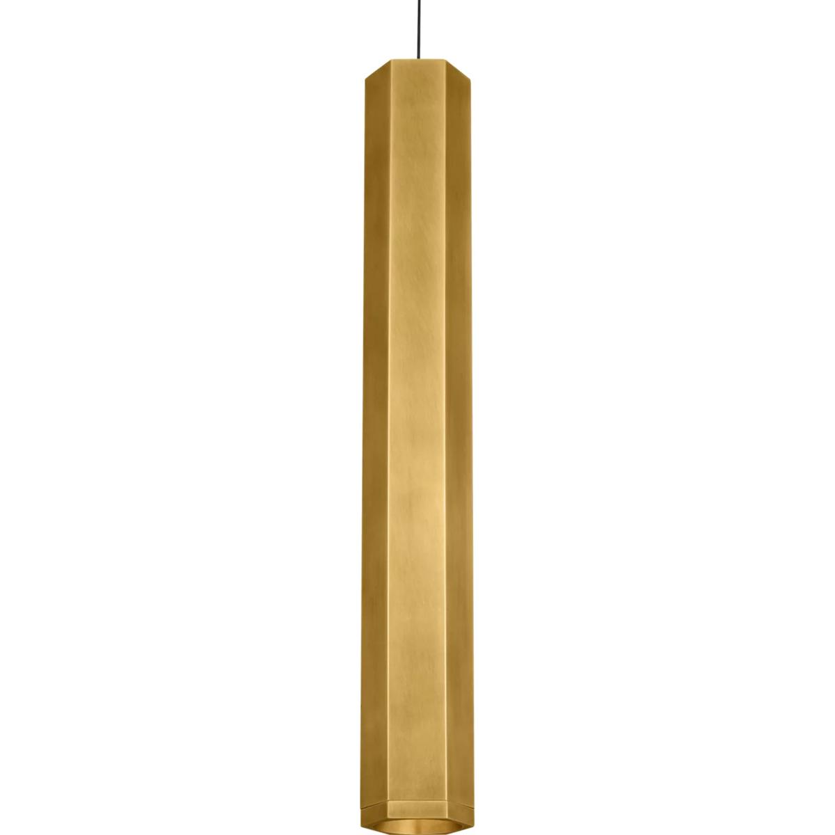 Visual Comfort Modern Collection 700MOBLKLRR-LED930 Sean Lavin Blok 1 Light 12 Aged Brass/Aged Brass Low-Voltage Pendant Ceiling Light in MonoRail, LE