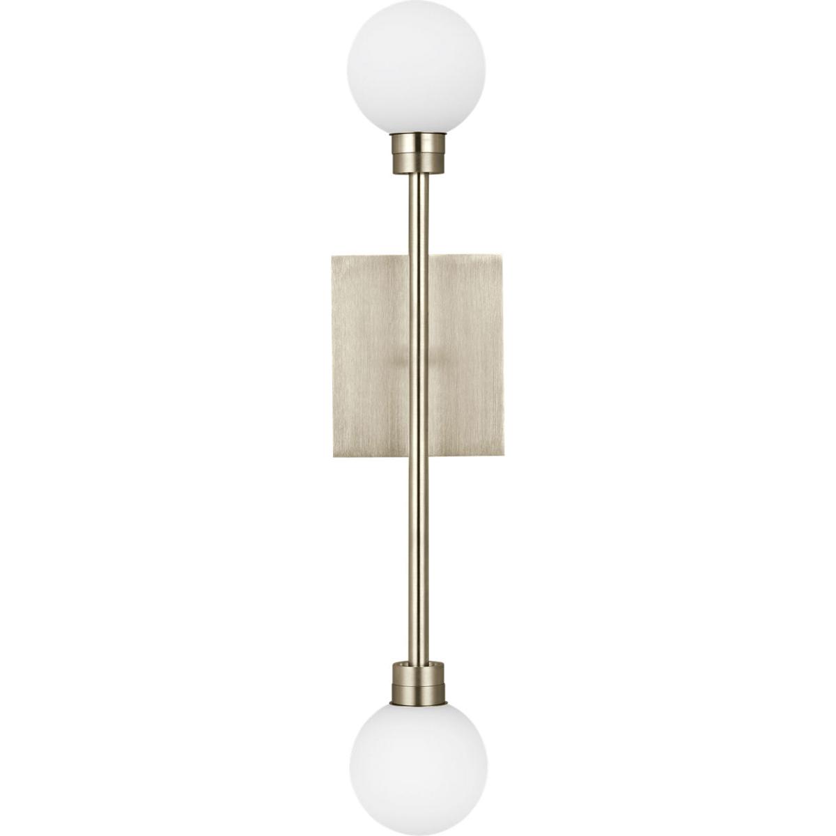 Visual Comfort Modern Collection 700WSMRAS-LED927-277 Sean Lavin Mara LED 3.7 inch Satin Nickel ADA Wall Light in LED 90 CRI 2700K 277V, Integrated LE