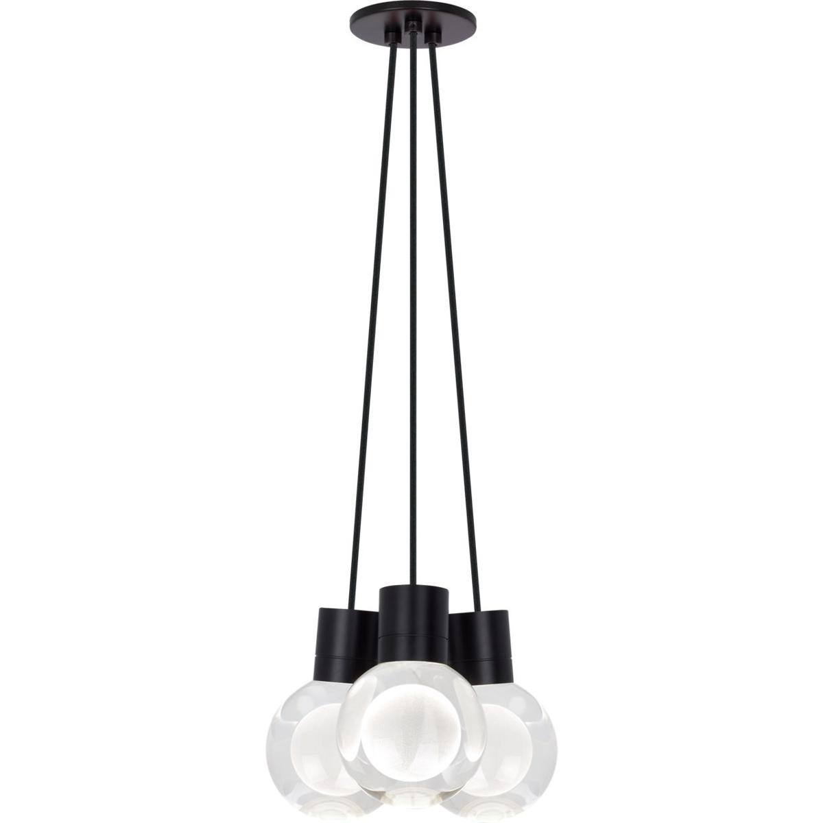 Visual Comfort Modern Collection 700TDMINAP3CBB-LED930 Sean Lavin Mina LED 5 inch Black Pendant Ceiling Light in 3, LED 90 CRI 3000K, Black Cord, Inte