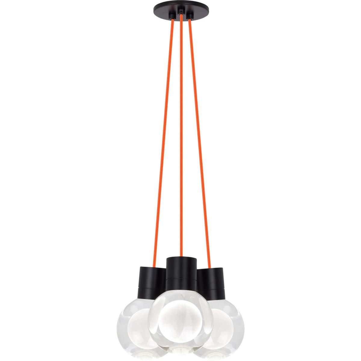 Visual Comfort Modern Collection 700TDMINAP3COB-LED930 Sean Lavin Mina LED 5 inch Black Pendant Ceiling Light in Orange Cord, 3, LED 90 CRI 3000K, Int