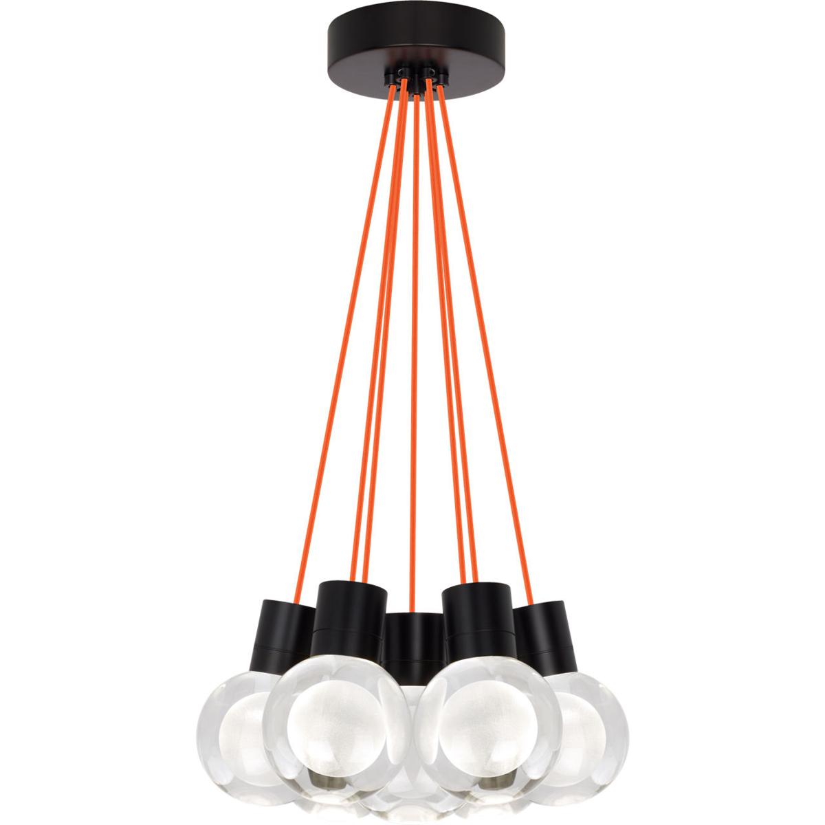 Visual Comfort Modern Collection 700TDMINAP7COB-LED930 Sean Lavin Mina LED 5 inch Black Pendant Ceiling Light in Orange Cord, LED 90 CRI 3000K, 7, Int