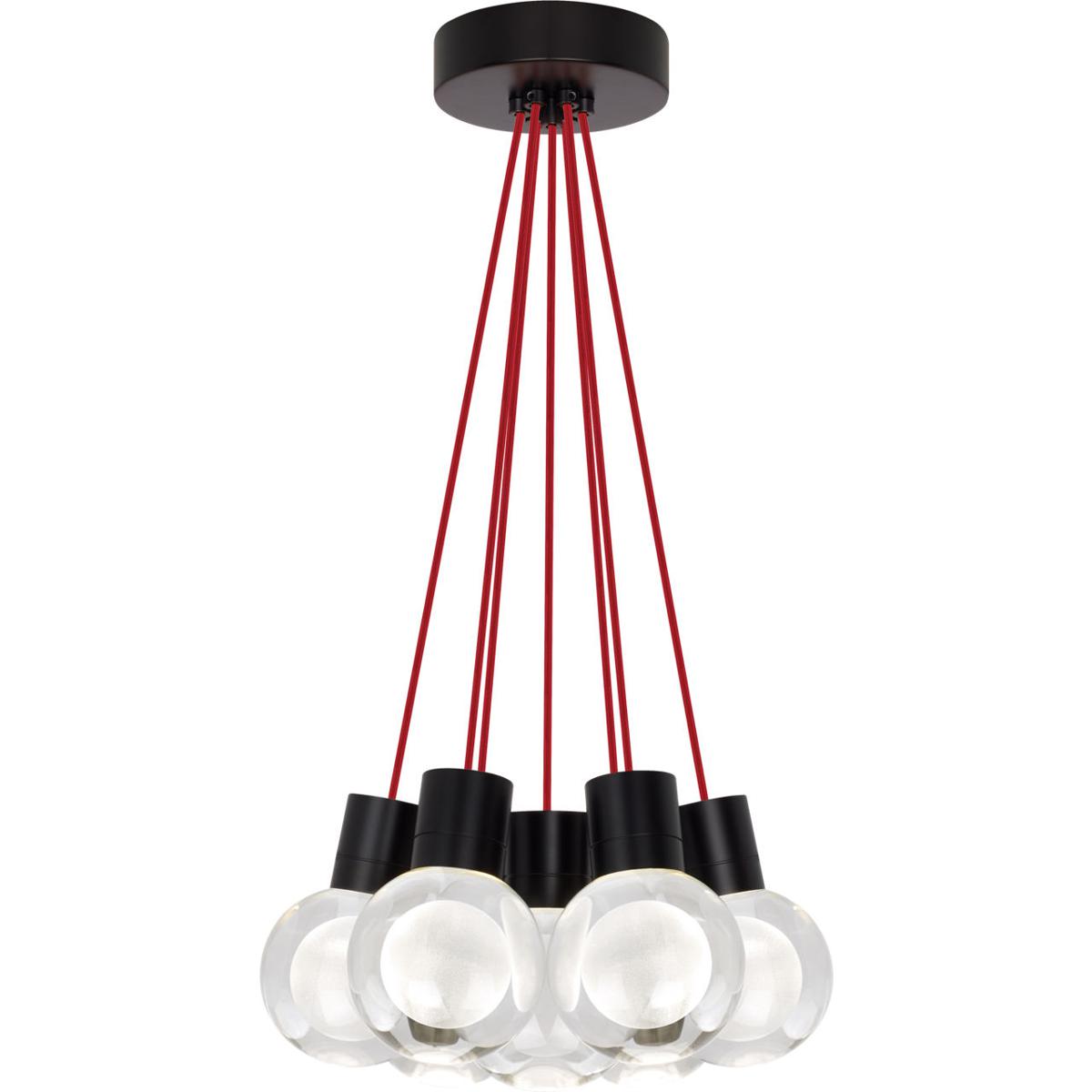 Visual Comfort Modern Collection 700TDMINAP7CRB-LED930 Sean Lavin Mina LED 5 inch Black Pendant Ceiling Light in Red Cord, LED 90 CRI 3000K, 7, Integr