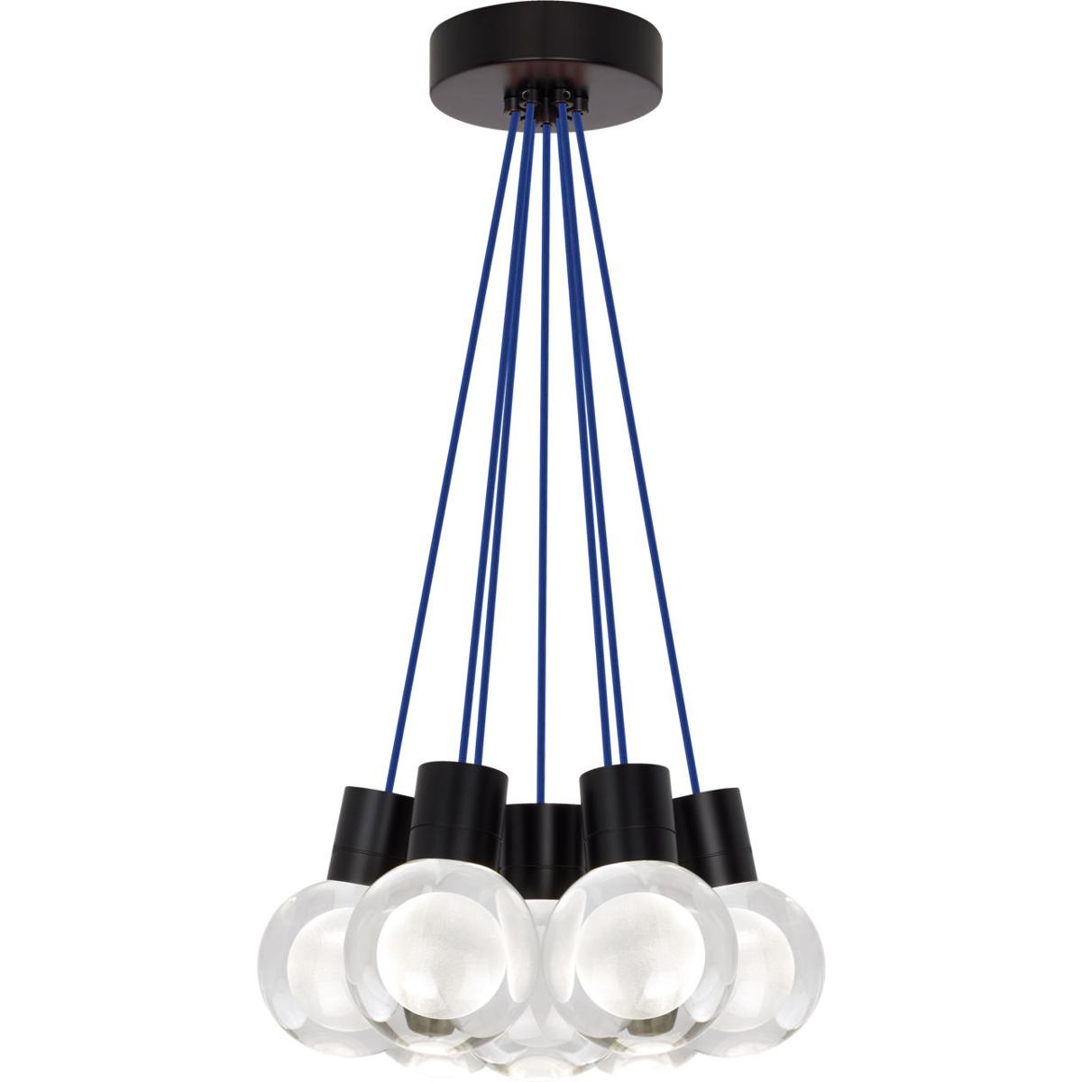 Visual Comfort Modern Collection 700TDMINAP7CUB-LED930 Sean Lavin Mina LED 5 inch Black Pendant Ceiling Light in LED 90 CRI 3000K, Blue Cord, 7, Integ