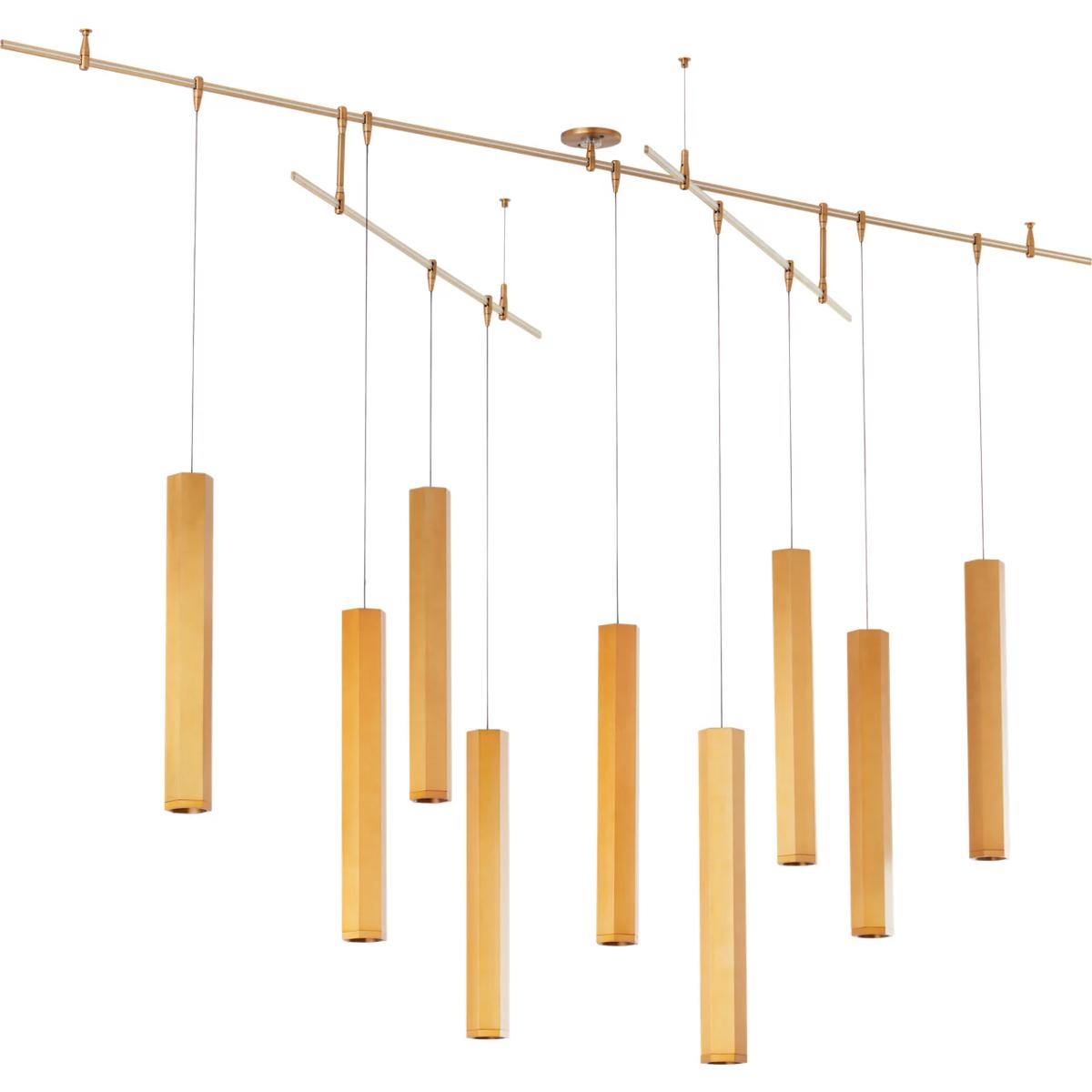 Visual Comfort Modern Collection 700BLKL9R-LED930S Sean Lavin Blok LED Aged Brass Chandelier Ceiling Light