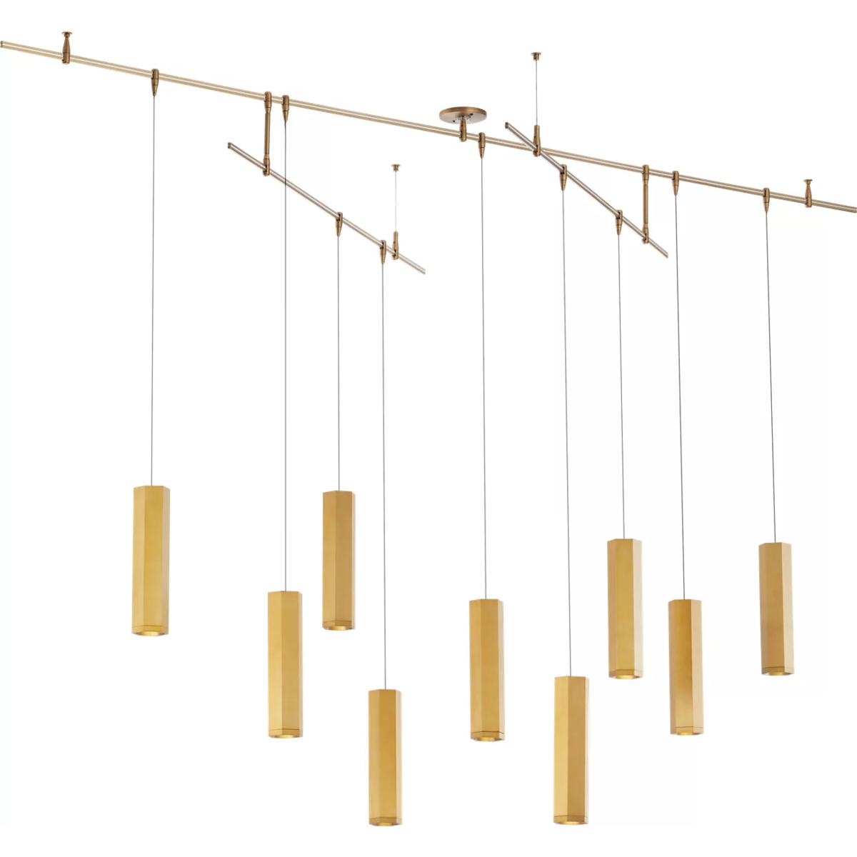 Visual Comfort Modern Collection 700BLKS9R-LED930S Sean Lavin Blok LED Aged Brass Chandelier Ceiling Light
