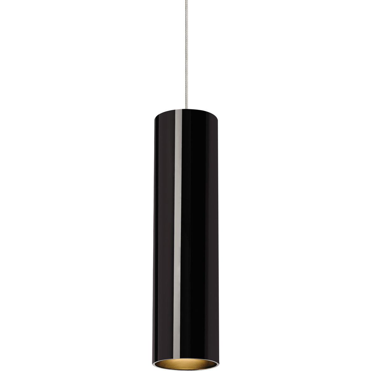 Visual Comfort Modern Collection 700MOPPRBS-LEDS930 Piper 1 Light 12 Black/Satin Nickel Low-Voltage Pendant Ceiling Light in MonoRail, Black with Sati