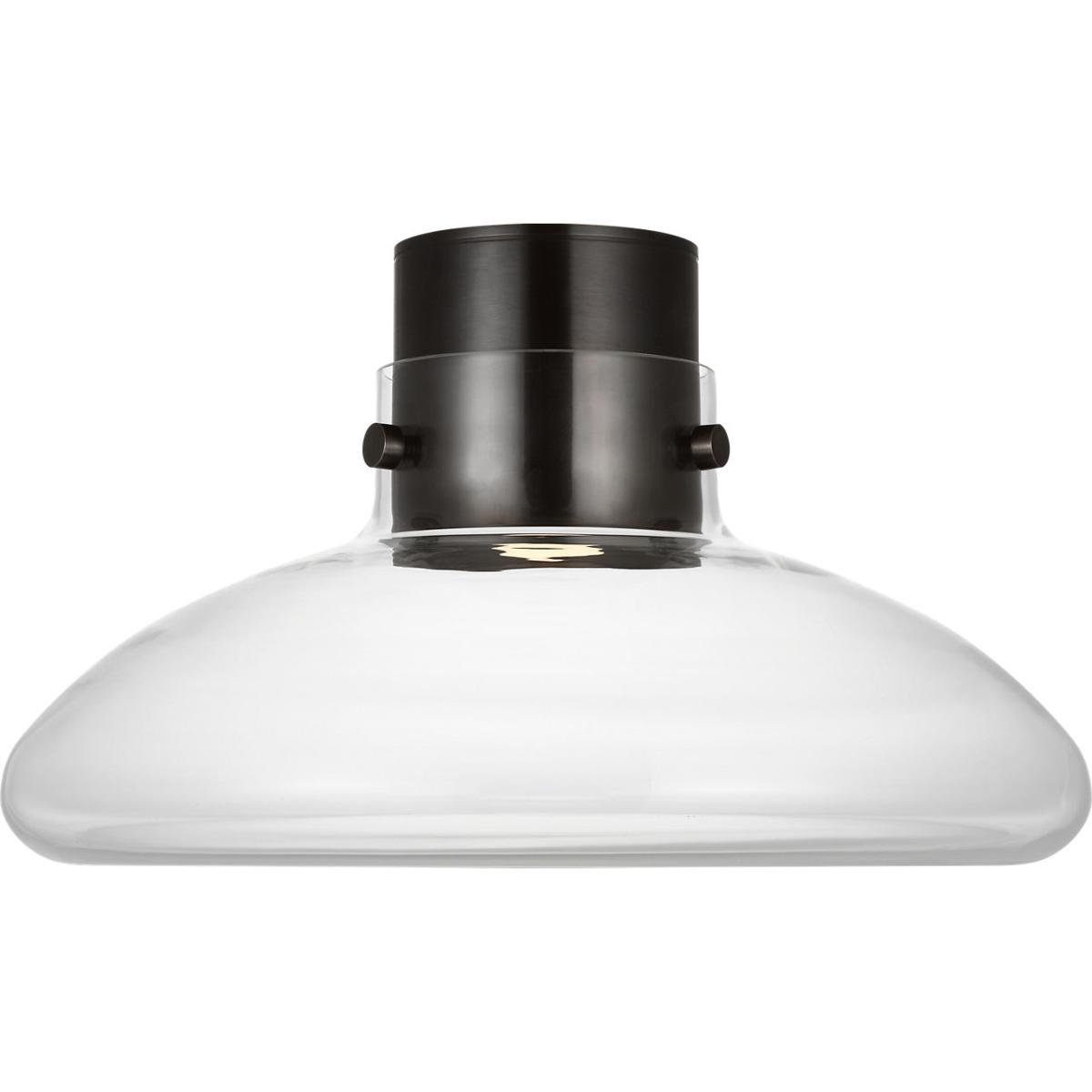 Visual Comfort Modern Collection AKFM592WDBBZCE Avroko Morgan LED 18 inch Burnished Bronze with Clear Glass Flush Mount Ceiling Light