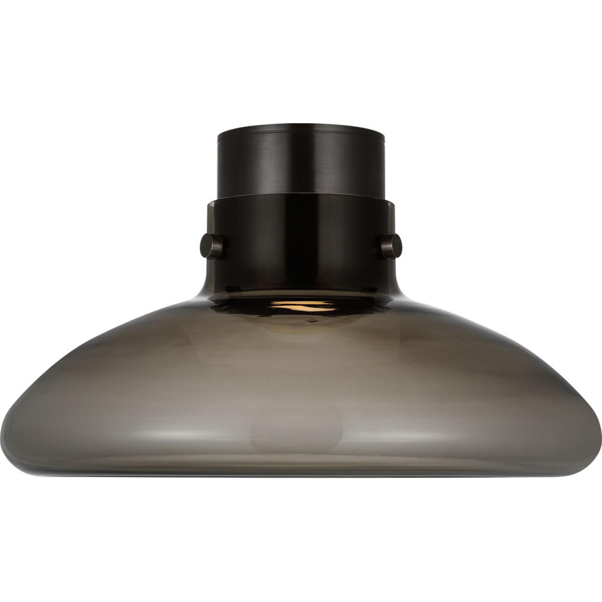 Visual Comfort Modern Collection AKFM592WDBBZSM Avroko Morgan LED 18 inch Burnished Bronze with Smoke Glass Flush Mount Ceiling Light