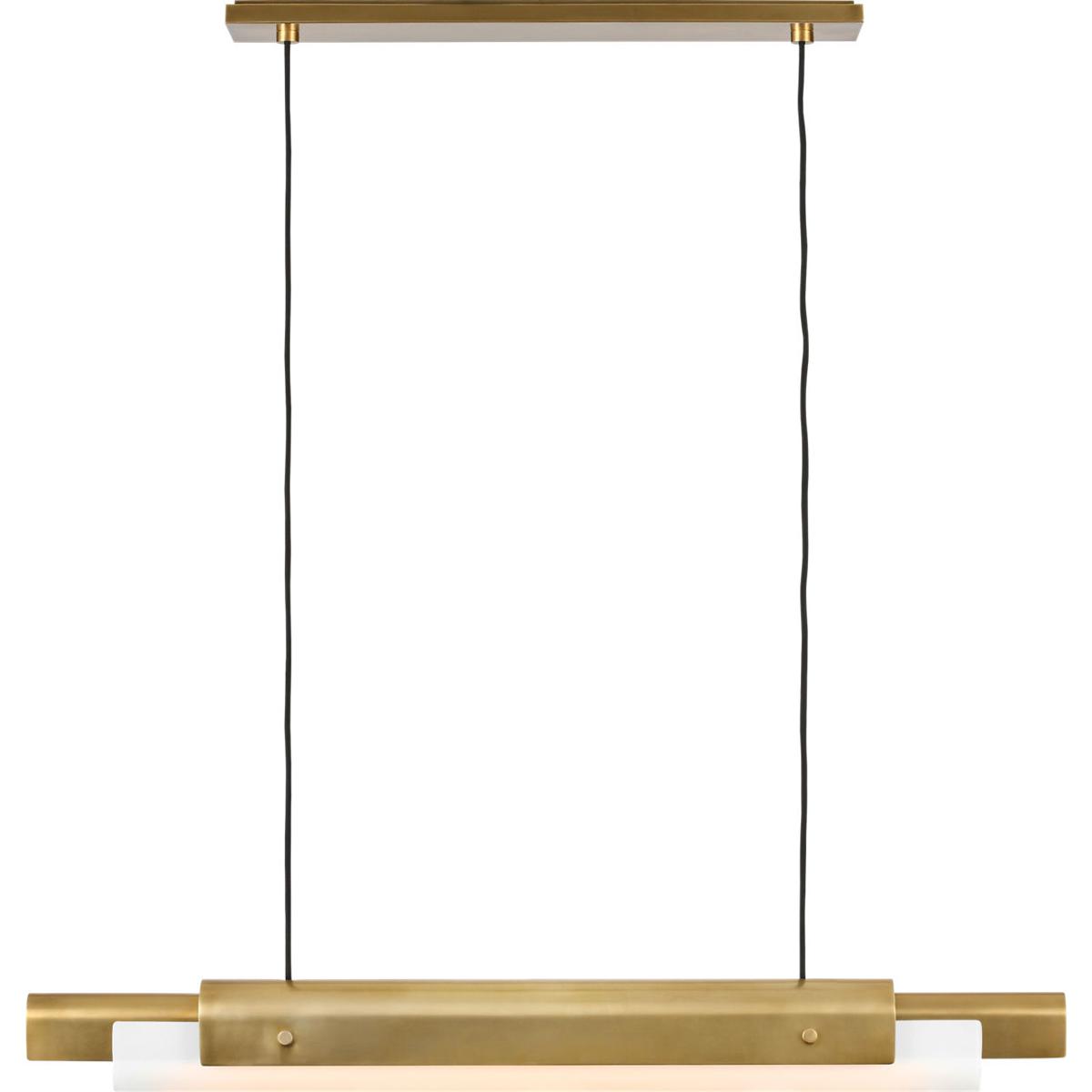 Visual Comfort Modern Collection AKLS675WDHABOP Avroko Ambrose LED 36 inch Hand Rubbed Antique Brass Linear Chandelier Ceiling Light