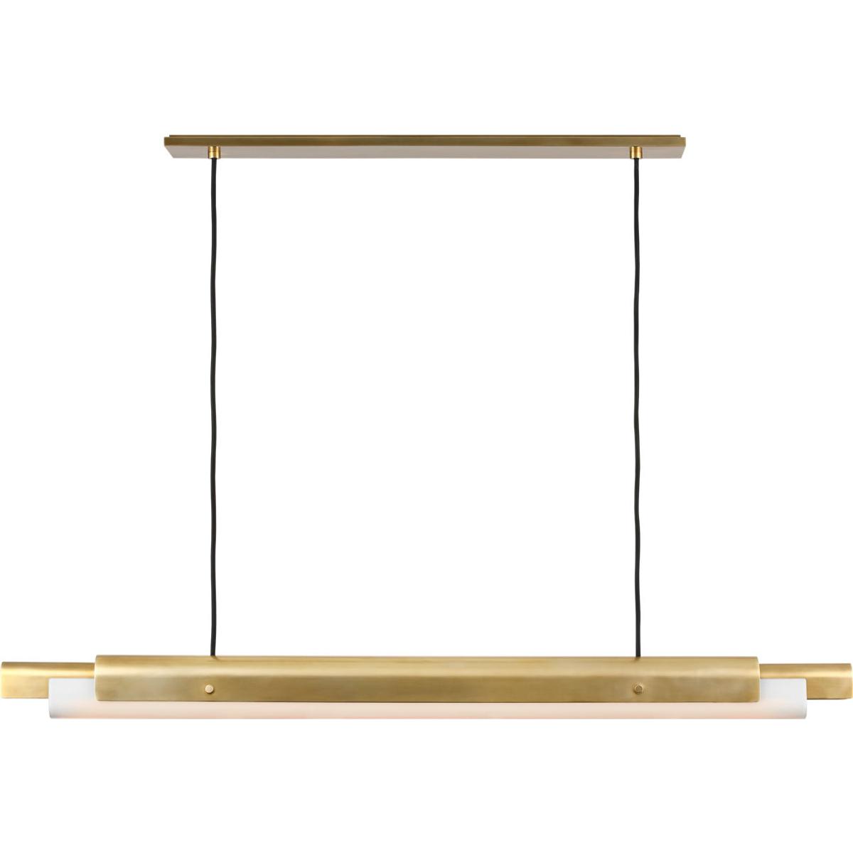 Visual Comfort Modern Collection AKLS676WDHABOP Avroko Ambrose LED 54 inch Hand Rubbed Antique Brass Linear Chandelier Ceiling Light