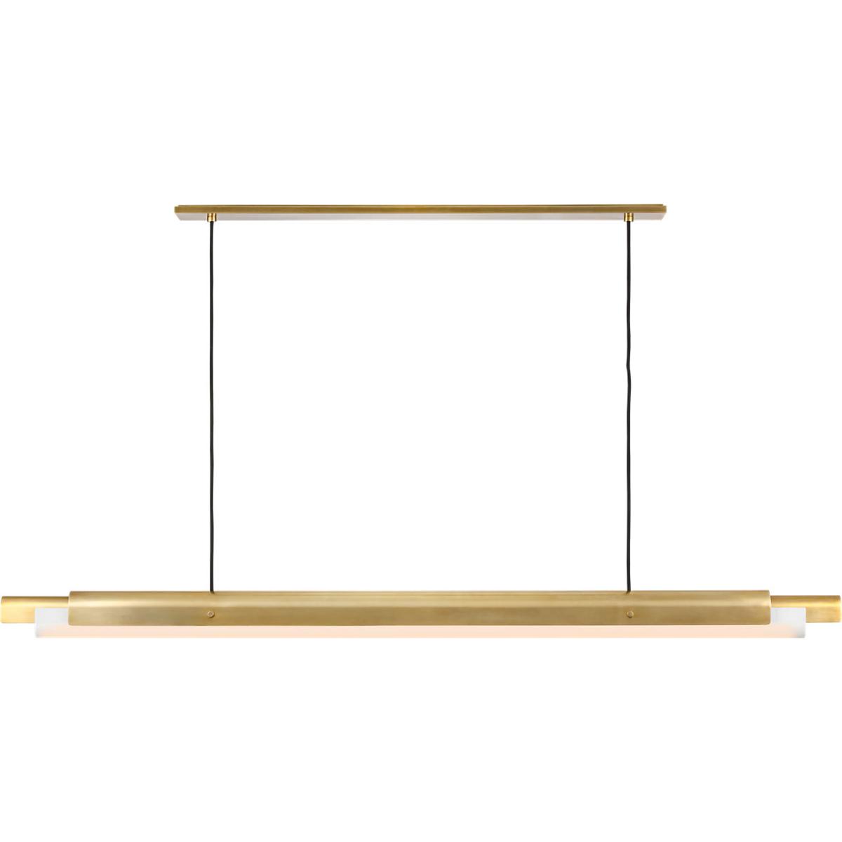 Visual Comfort Modern Collection AKLS677WDHABOP Avroko Ambrose LED 72 inch Hand Rubbed Antique Brass Linear Chandelier Ceiling Light