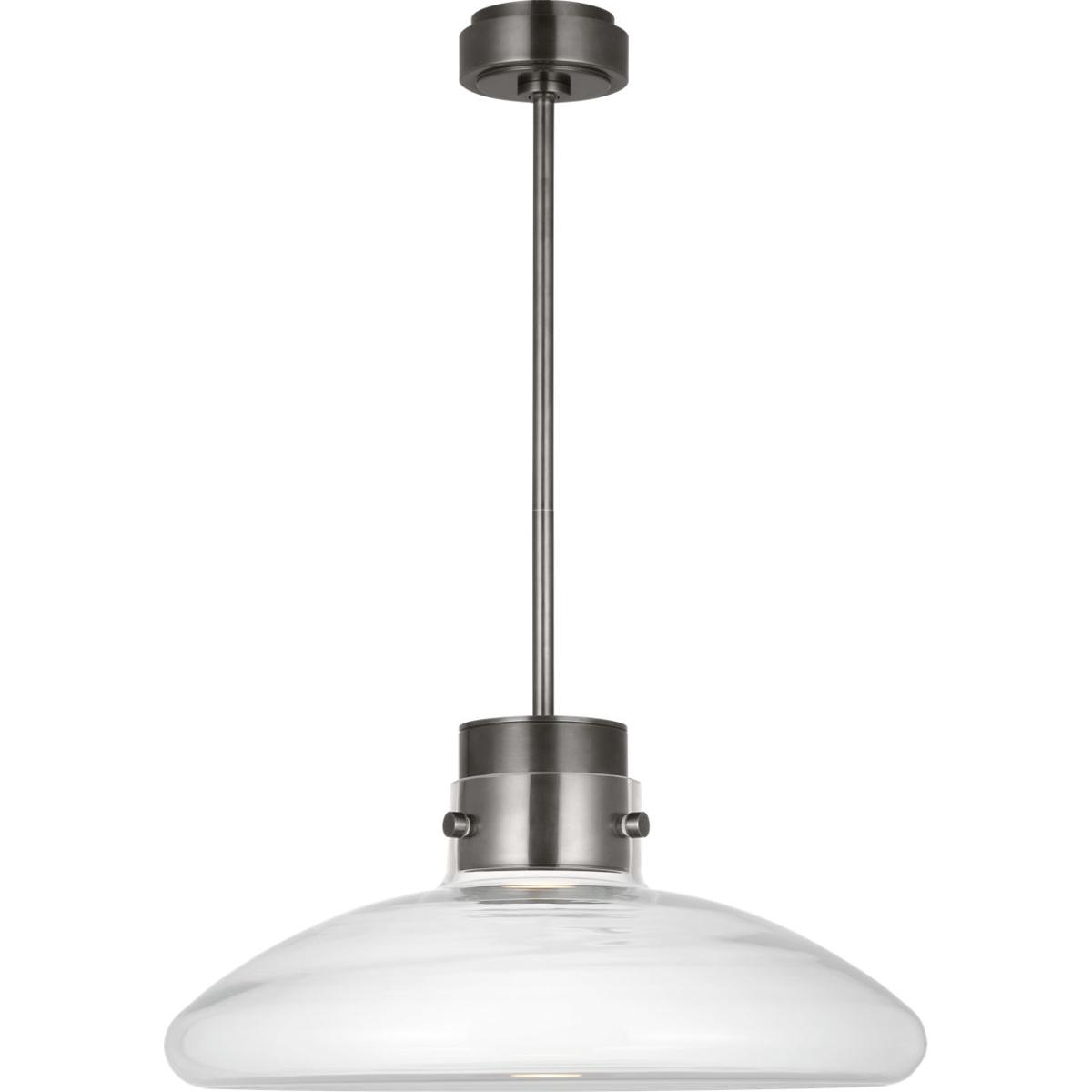 Visual Comfort Modern Collection AKPD593WDBBZCE Avroko Morgan LED 22 inch Burnished Bronze with Clear Glass Pendant Ceiling Light