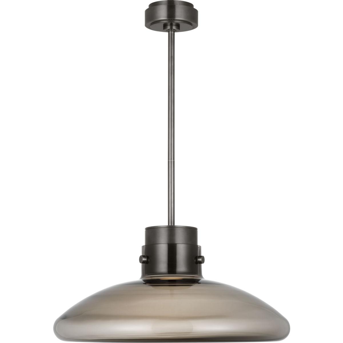 Visual Comfort Modern Collection AKPD593WDBBZSM Avroko Morgan LED 22 inch Burnished Bronze with Smoke Glass Pendant Ceiling Light