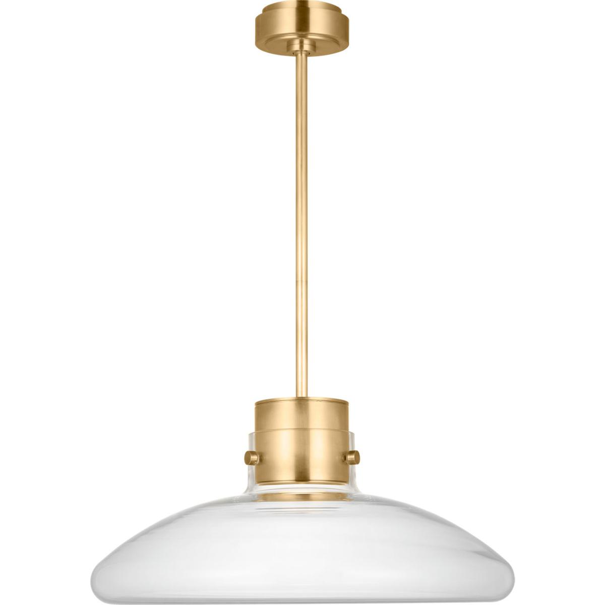 Visual Comfort Modern Collection AKPD593WDHABCE Avroko Morgan LED 22 inch Hand-Rubbed Antique Brass with Clear Glass Pendant Ceiling Light